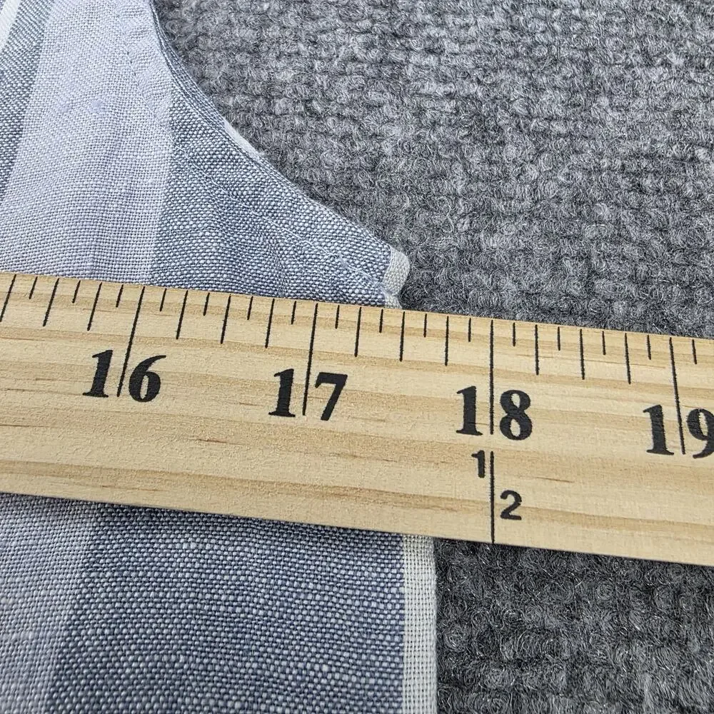 Ellen Tracy Shirt Womens Small Blue Striped Linen Sleeveless Button Summer Top - Picture 5 of 16